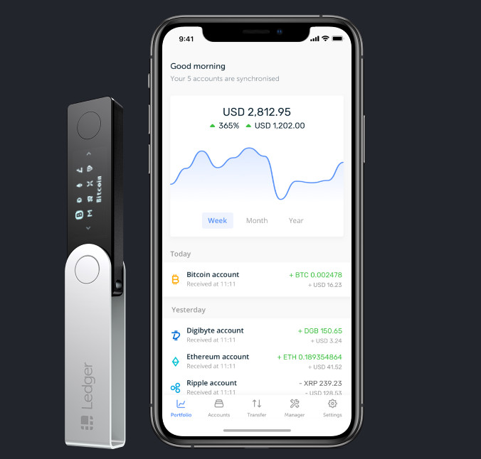 Ledger Nano X - Hardware wallet with Bluebooth connection for mobile phone