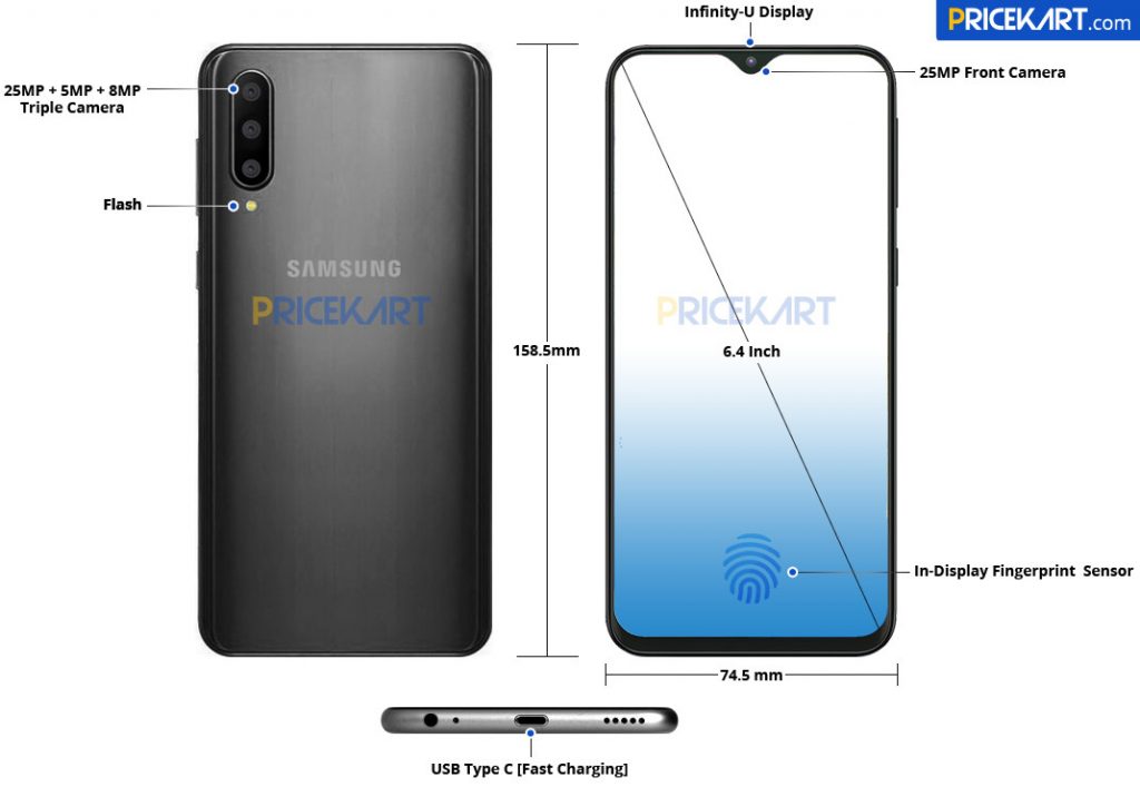 samsung a50s dimensions