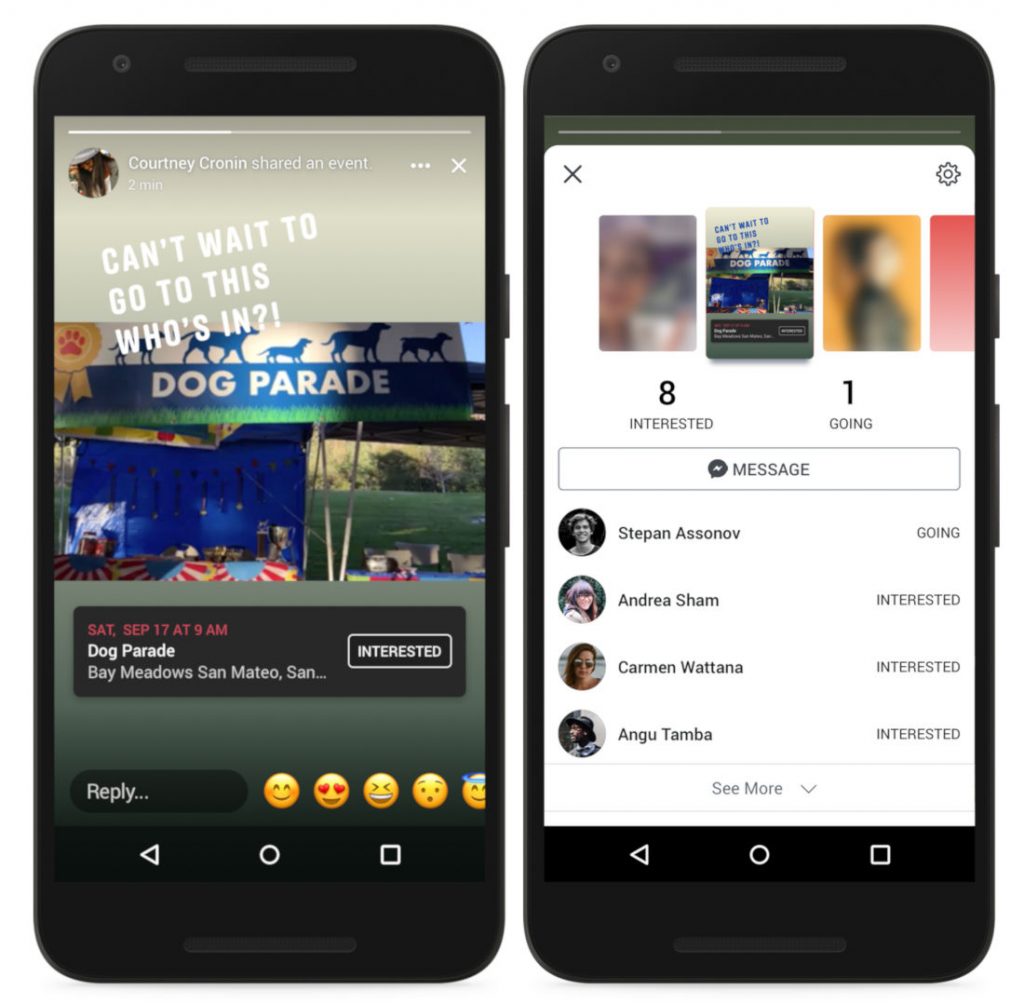 Facebook now allows you to add event invites in Stories