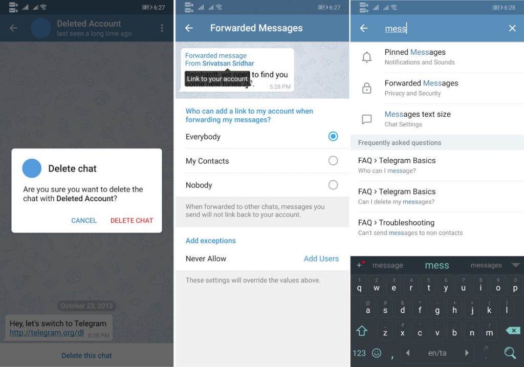 using private character editor in telegram messaging app