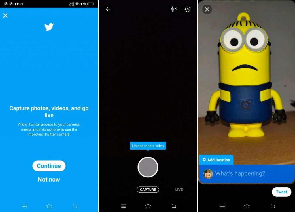 Twitter app gets a new camera screen to easily share images and videos