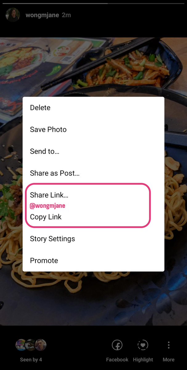 not able to add link to instagram story