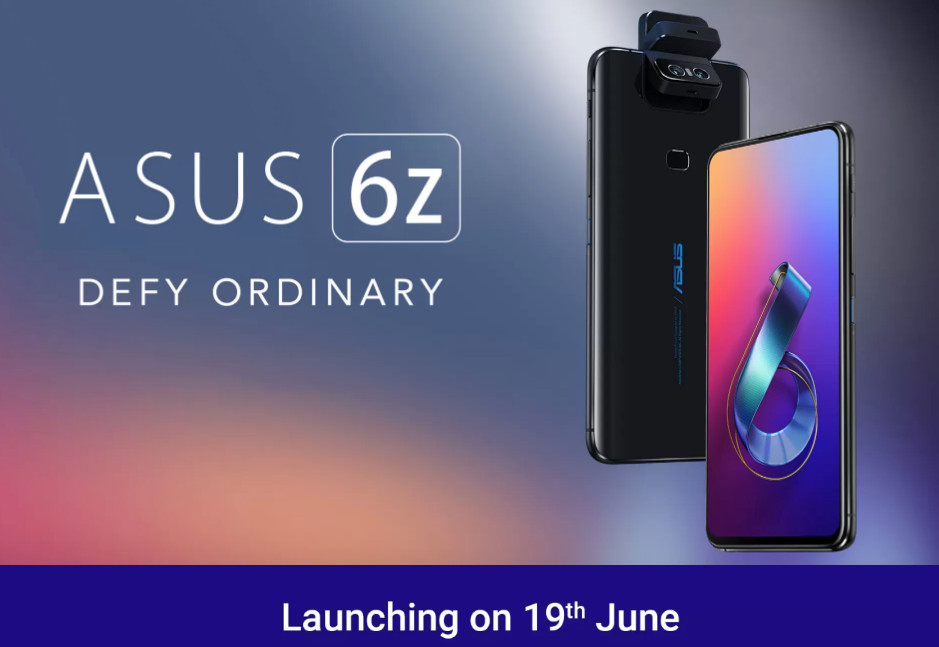 ASUS 6Z (Zenfone 6) with 6.4-inch FHD+ NanoEdge Display, Snapdragon 855, 48MP + 13MP Flip Camera launching in India on June 19