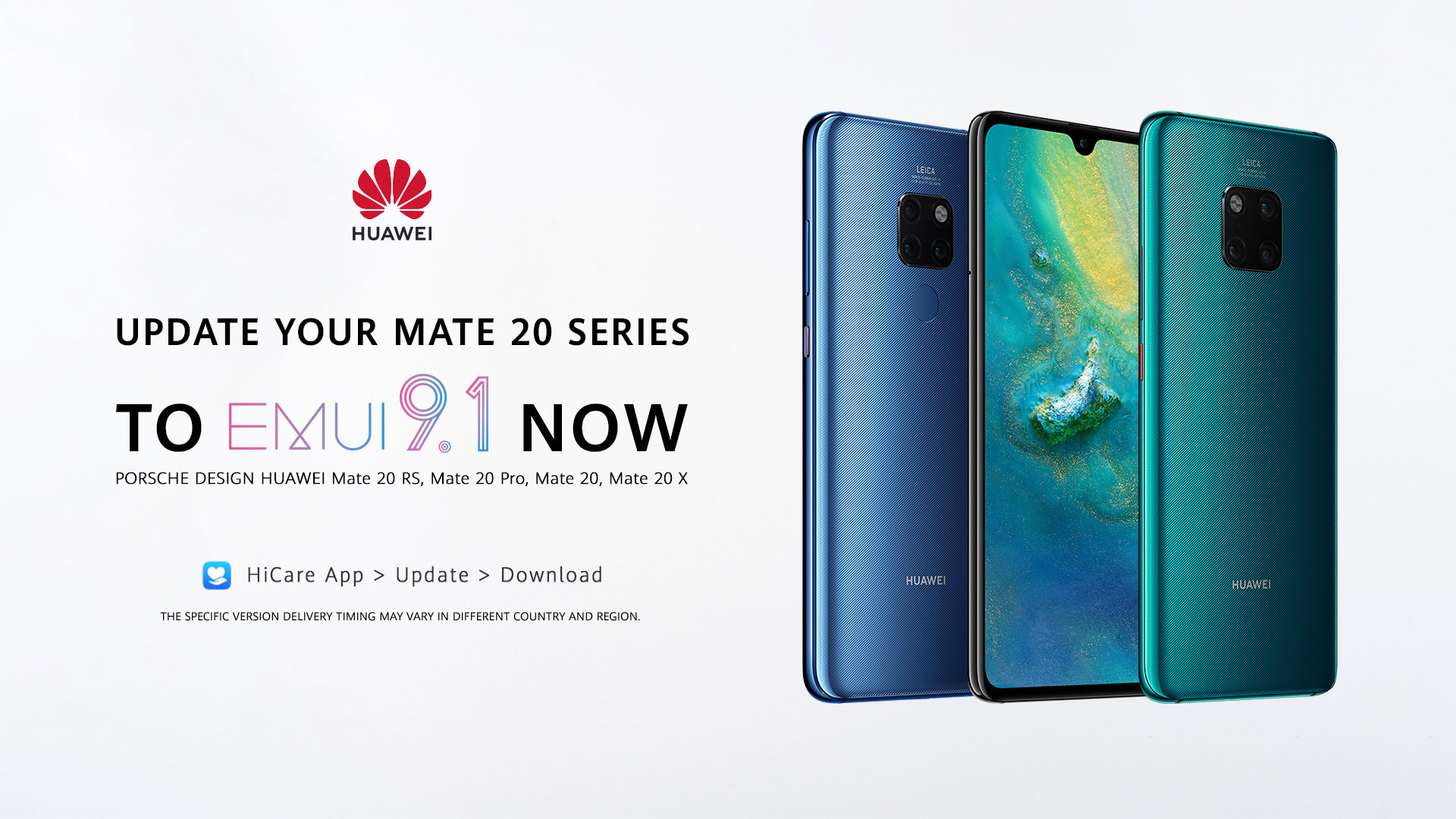 EMUI 9.1 released for HUAWEI Mate 20 Series, to be available for other devices soon