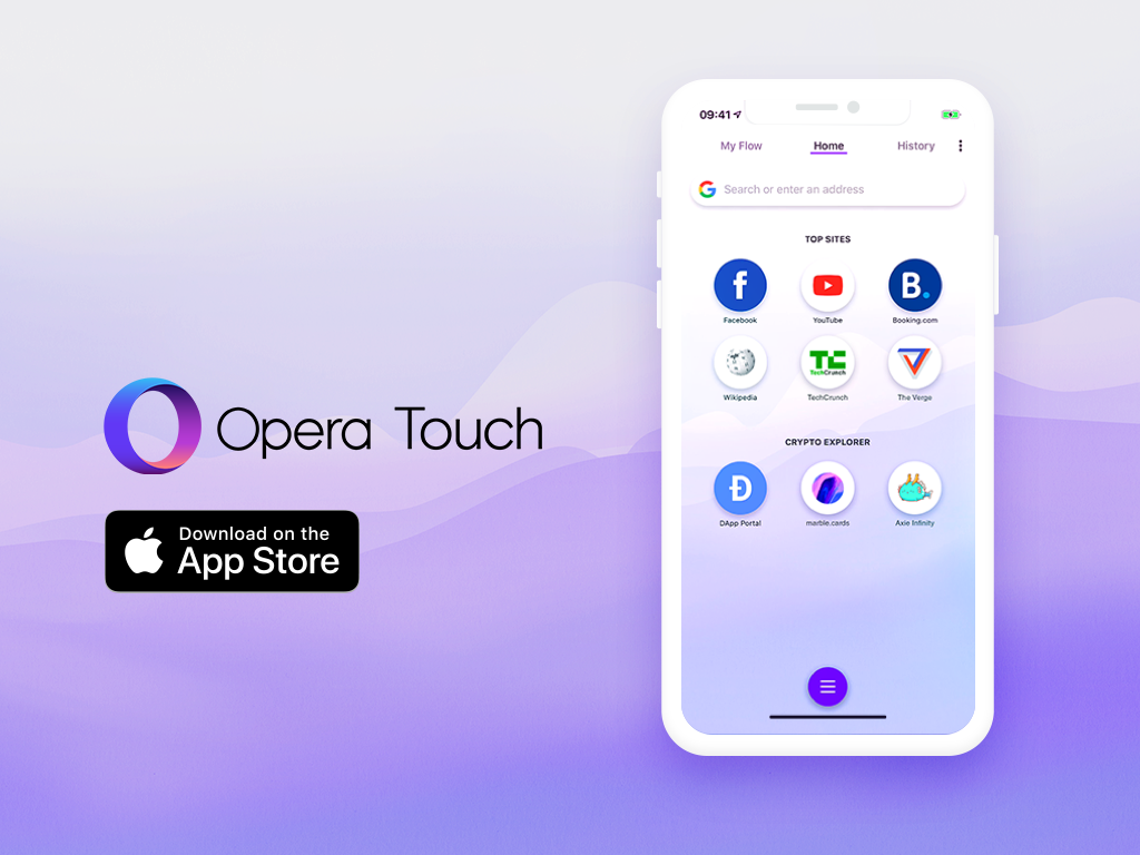 opera ios crypto wallet backup phrase button