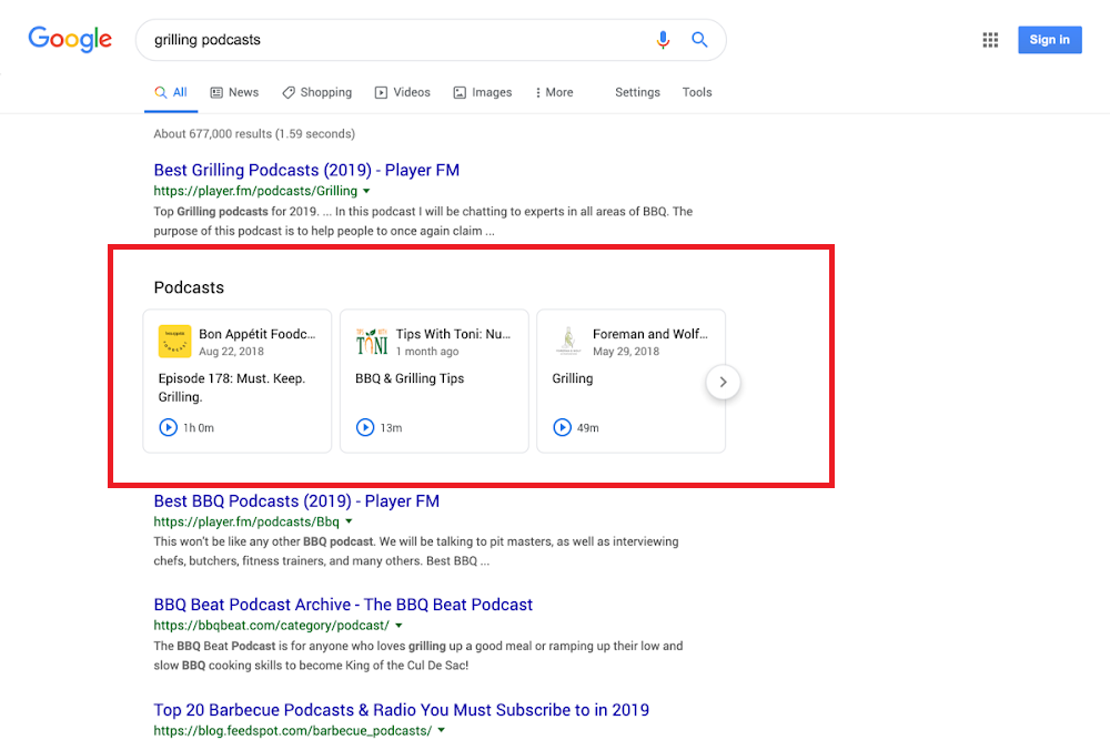 Google Search now adds ability to find and listen to podcast episodes