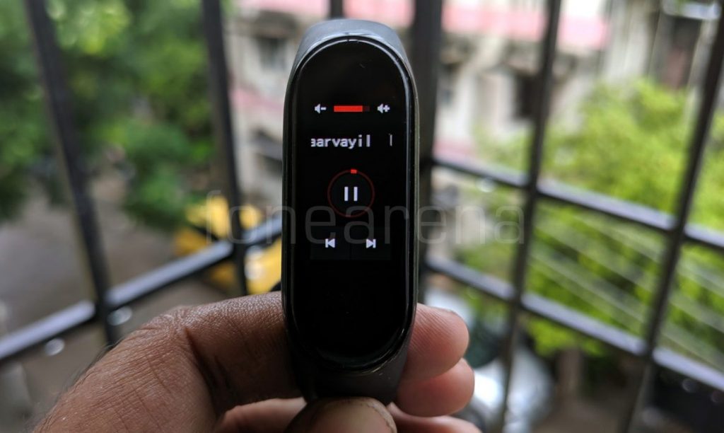 Mi band music discount control