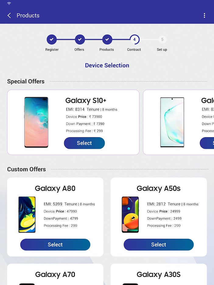 samsung finance mobile list