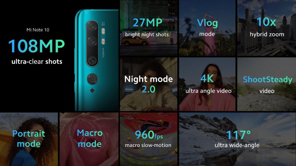 mi note 10 cameras