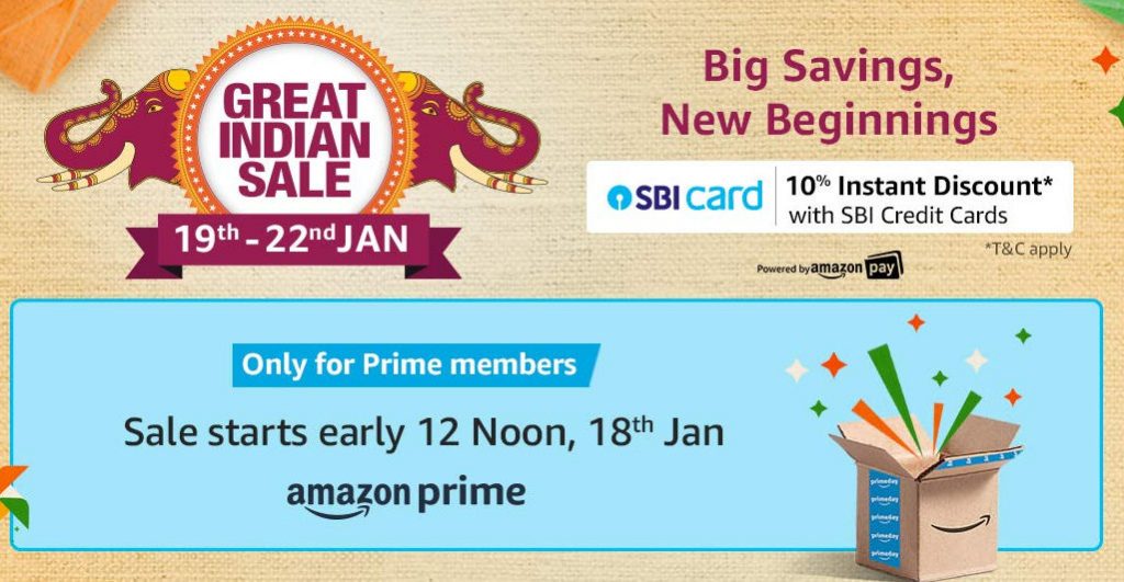 Amazon Great India Sale 2020 scheduled from Jan 19 to 22: Up to 40% off on smartphones, discounts on accessories, TVs and more