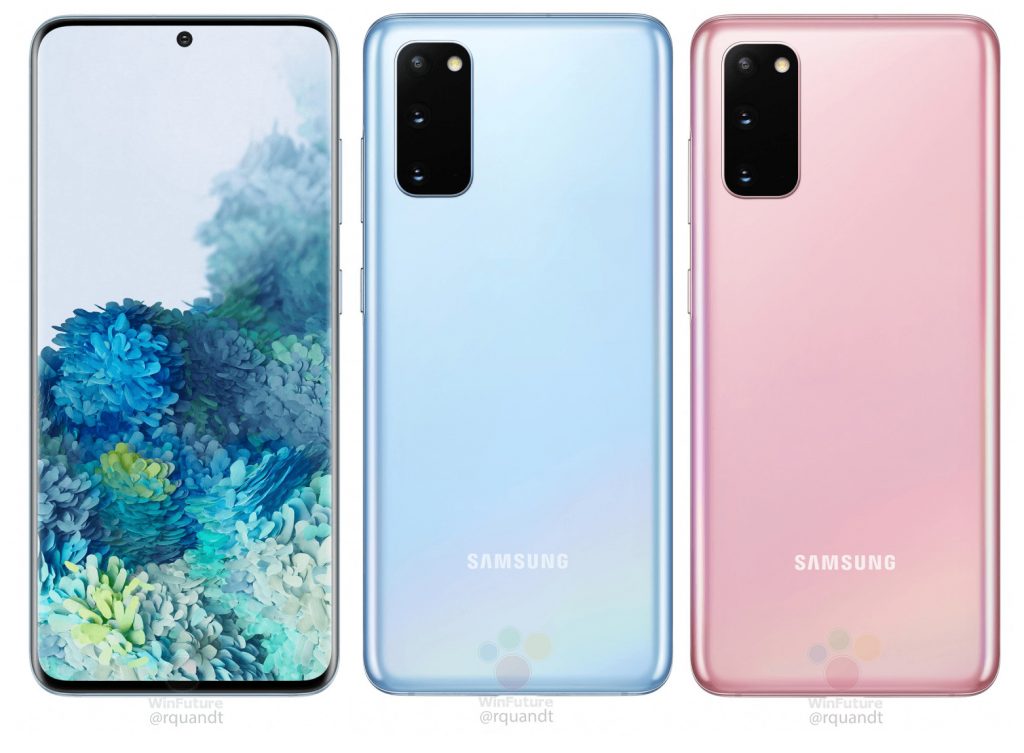 Samsung Galaxy S20 and Galaxy S20+ and S20 Ultra press renders surface