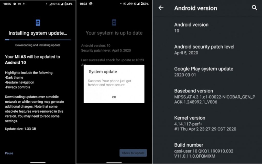 يبدأ تحديث Xiaomi Mi A3 Android 10 أخيرًا في الظهور [Update: New update with bug fixes and April security patch] 1