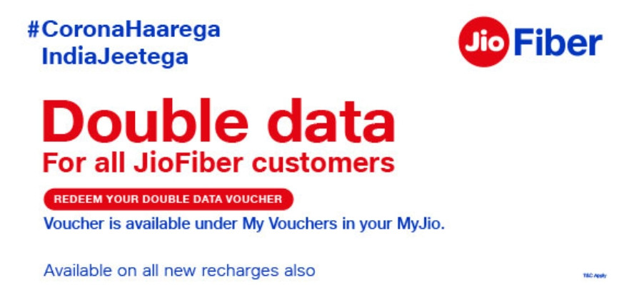 JioFiber double data vouchers now rolling out to all customers