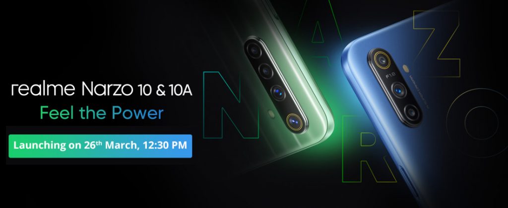 Realme Narzo 10 with Helio G80, 48MP quad rear cameras, 5000mAh battery and Narzo 10A launching in India on March 26