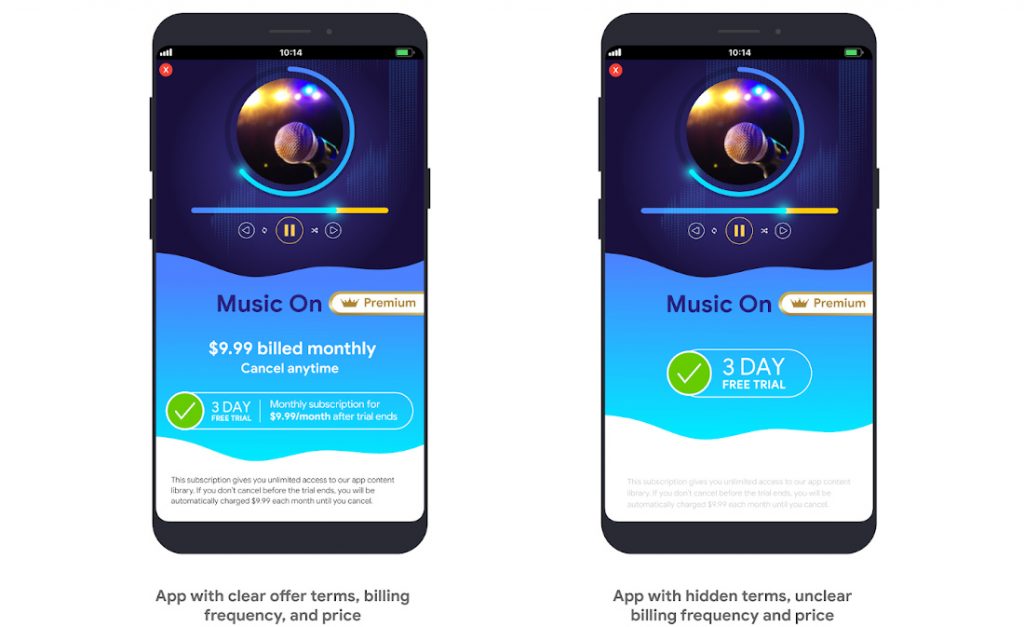 تطلب Google من تطبيقات Android إظهار شروط اشتراكات أكثر وضوحًا 3