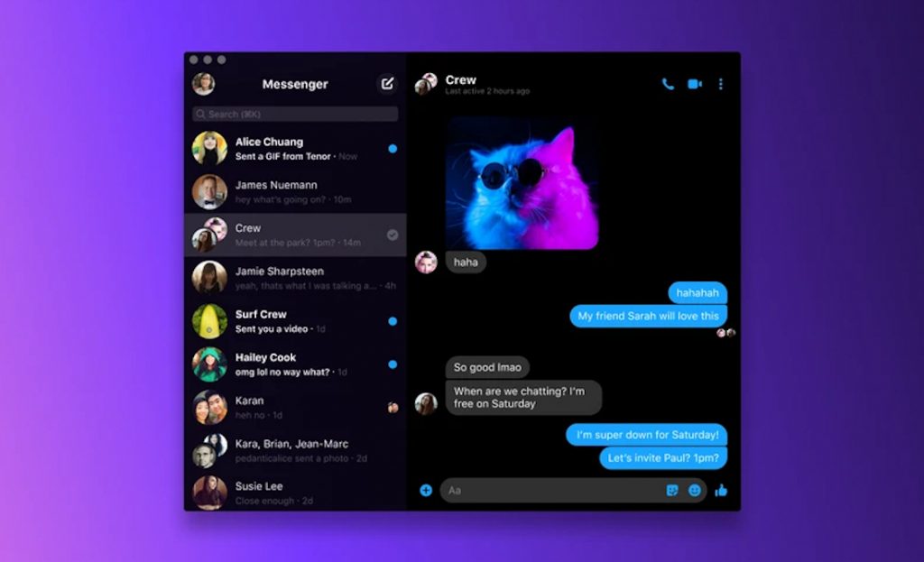 Facebook تطلق تطبيق Messenger لسطح المكتب لـ Windows و macOS 1