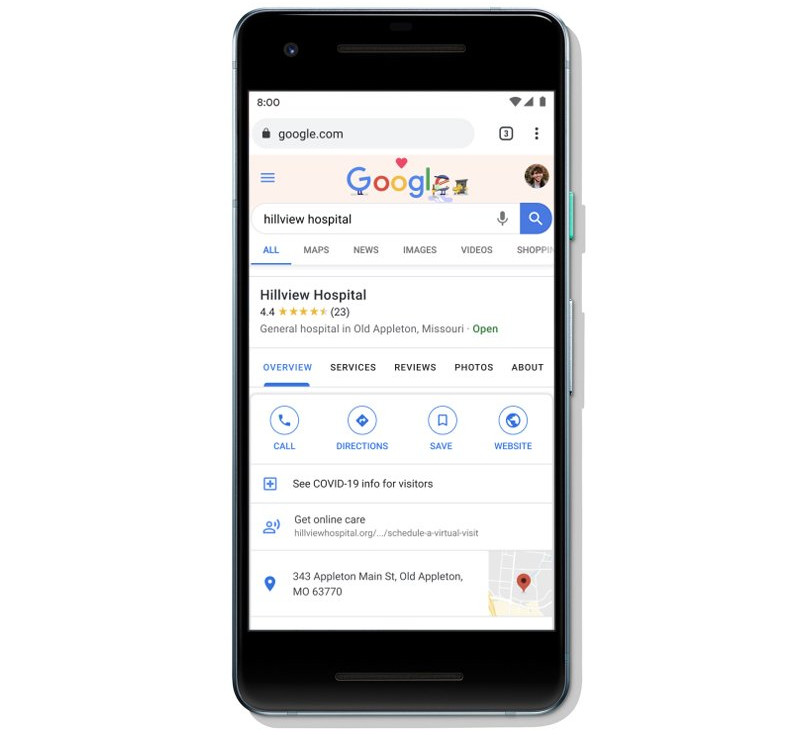 Google will highlight virtual healthcare options in Search and Maps