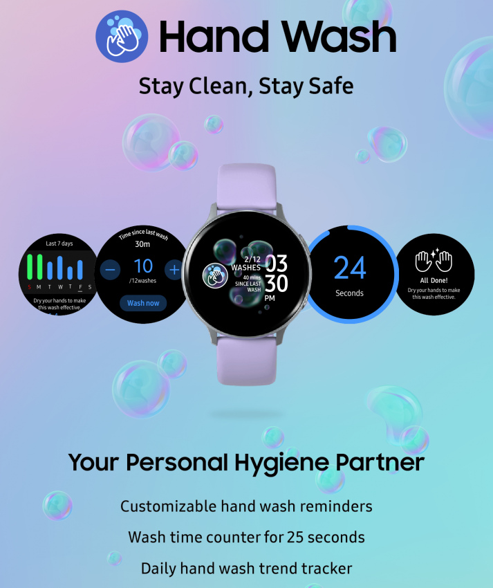 Samsung launches “Hand Wash” app for Galaxy Watch to help users keep track of hand-washing habits