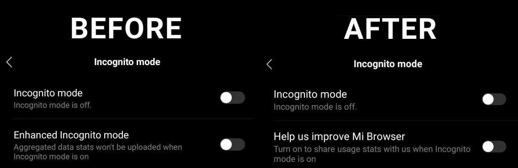 Xiaomi Mi Browser and Mint Browser updated to turn off incognito mode aggregated data collection [Update: New changes]