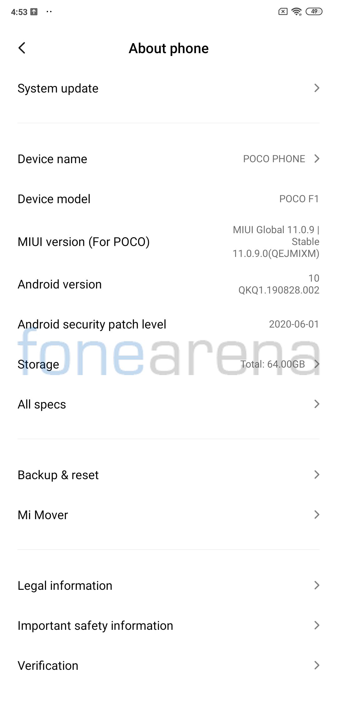 poco f1 miui 11.0 9.0