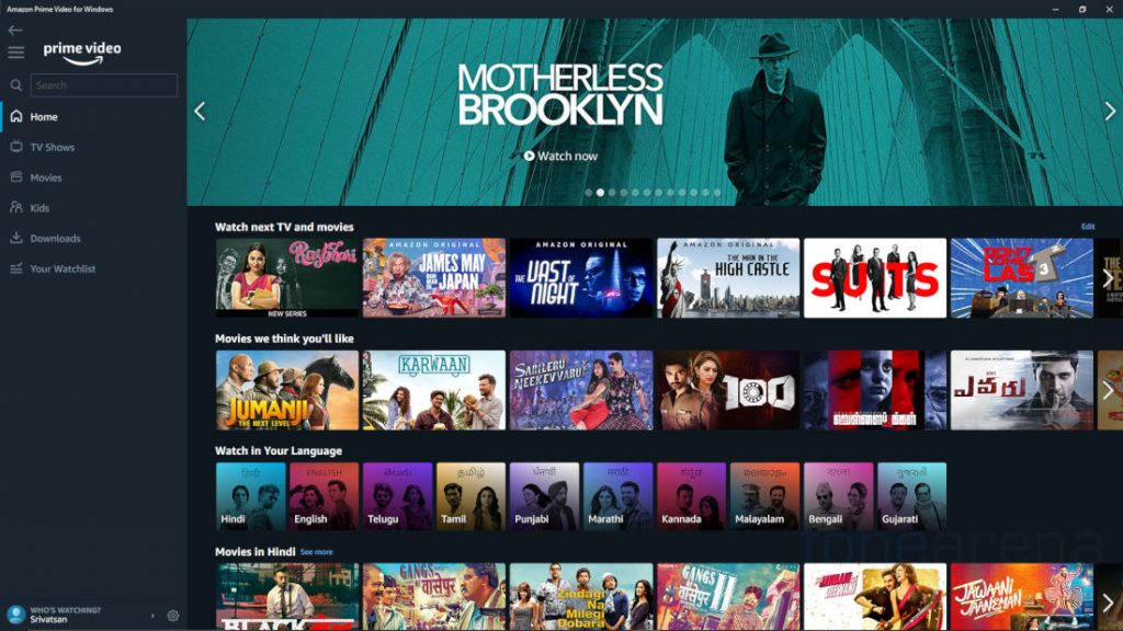 Amazon Prime Video UWP app for Windows 10 with support for offline