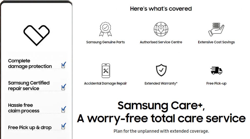 Samsung Care+ launched in India; offers protection against accidental, physical and liquid damage