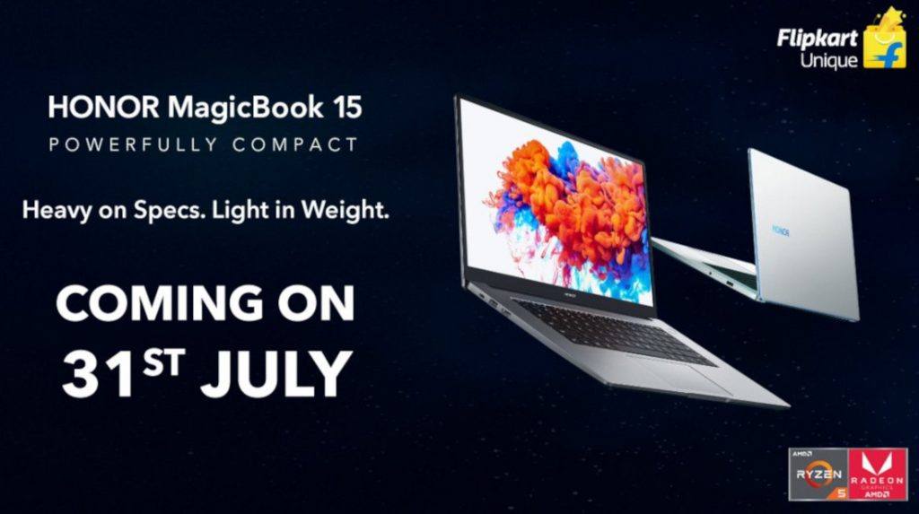 HONOR MagicBook 15 with Ryzen 5 CPU, pop-up camera, fingerprint sensor launching in India on July 31