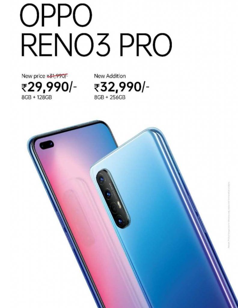 OPPO Reno 3 Pro gets a price cut in India, now available at Rs. 29990