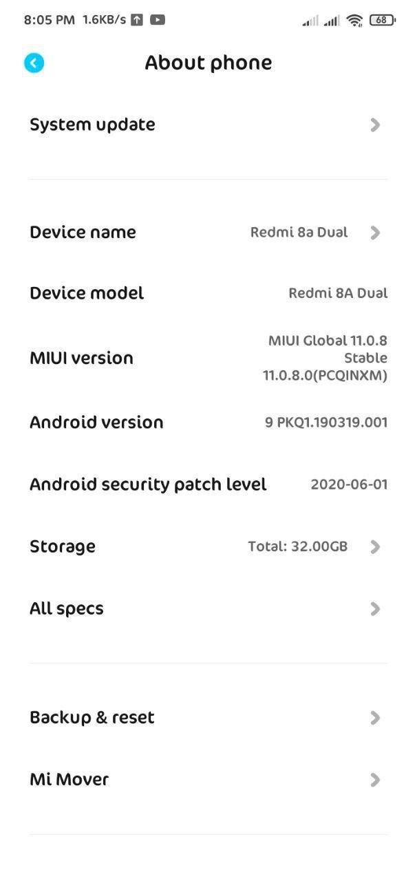 redmi 8a dual android 11