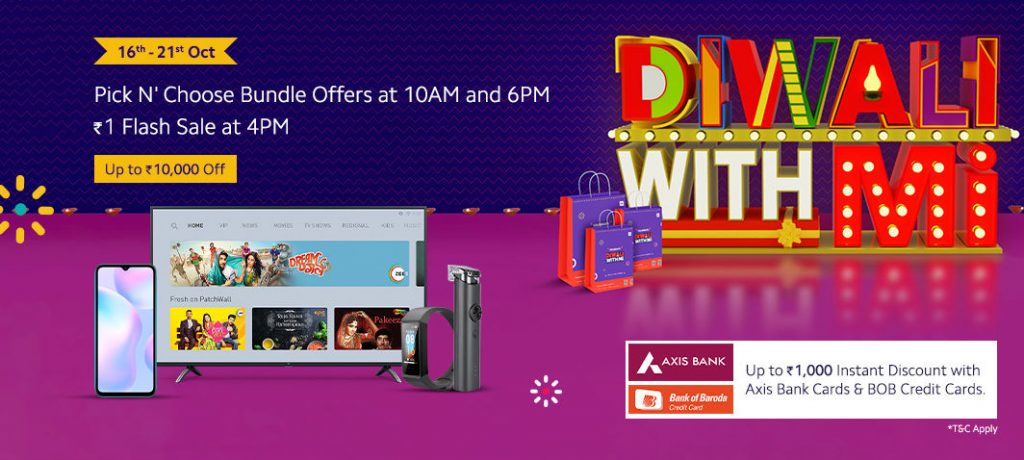 Xiaomi Diwali with Mi sale from Oct 16-21: Discounts on smartphones, Re. 1 flash sale and more