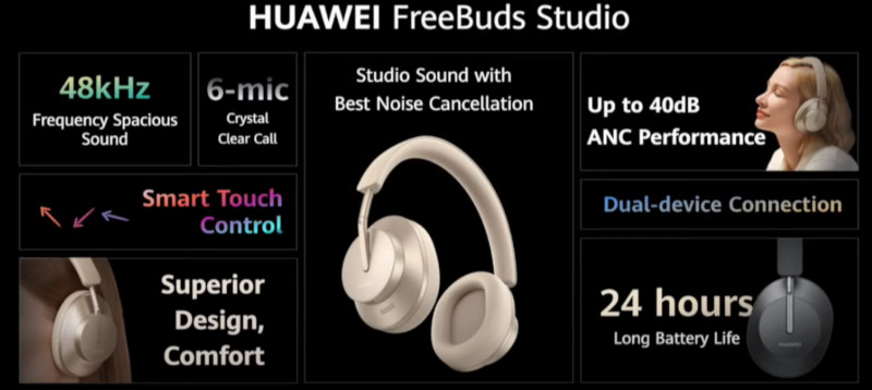 New Huawei FreeBuds Studio Bluetooth 5.2 Wireless Headphones Noise  Cancellation