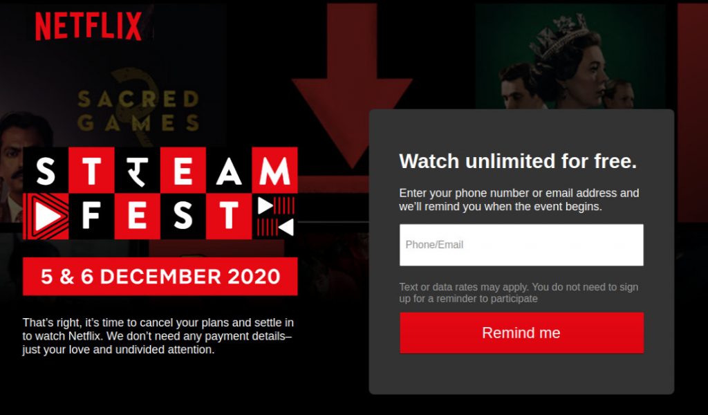 Netflix StreamFest in India on December 5-6: Watch videos for free without subscription, card details