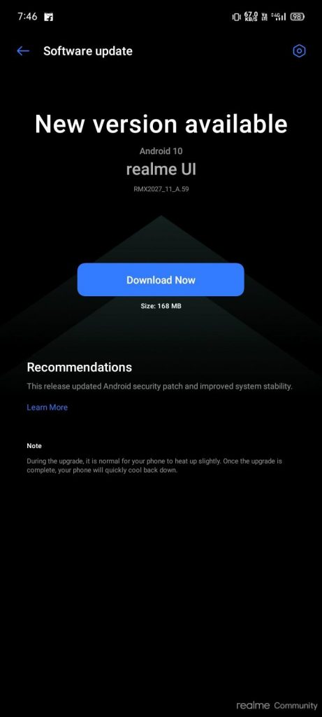 Realme C3 March Update