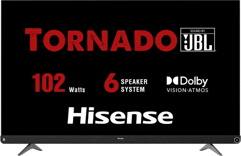 HiSense Tornado 55-inch 4K TV with JBL 6 Speaker 102W audio, Dolby Atmos  launched in India for Rs. 44990