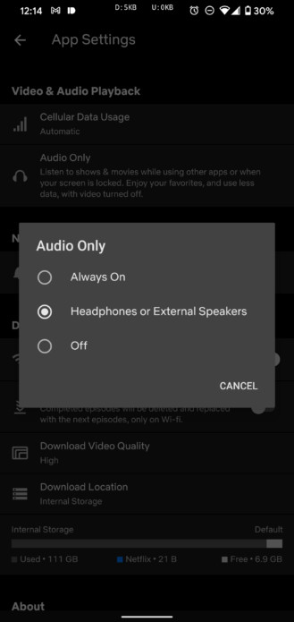 Netflix's mobile app is getting an audio-only mode