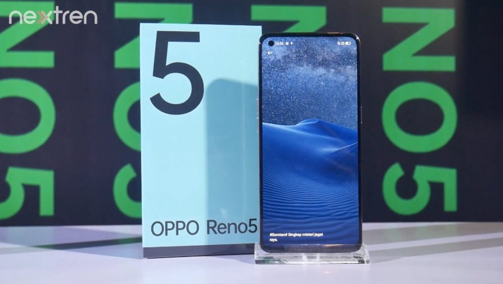 OPPO Reno5 4G with 6.4-inch FHD+ 90Hz AMOLED display, 64MP quad rear cameras, 44MP front camera surfaces