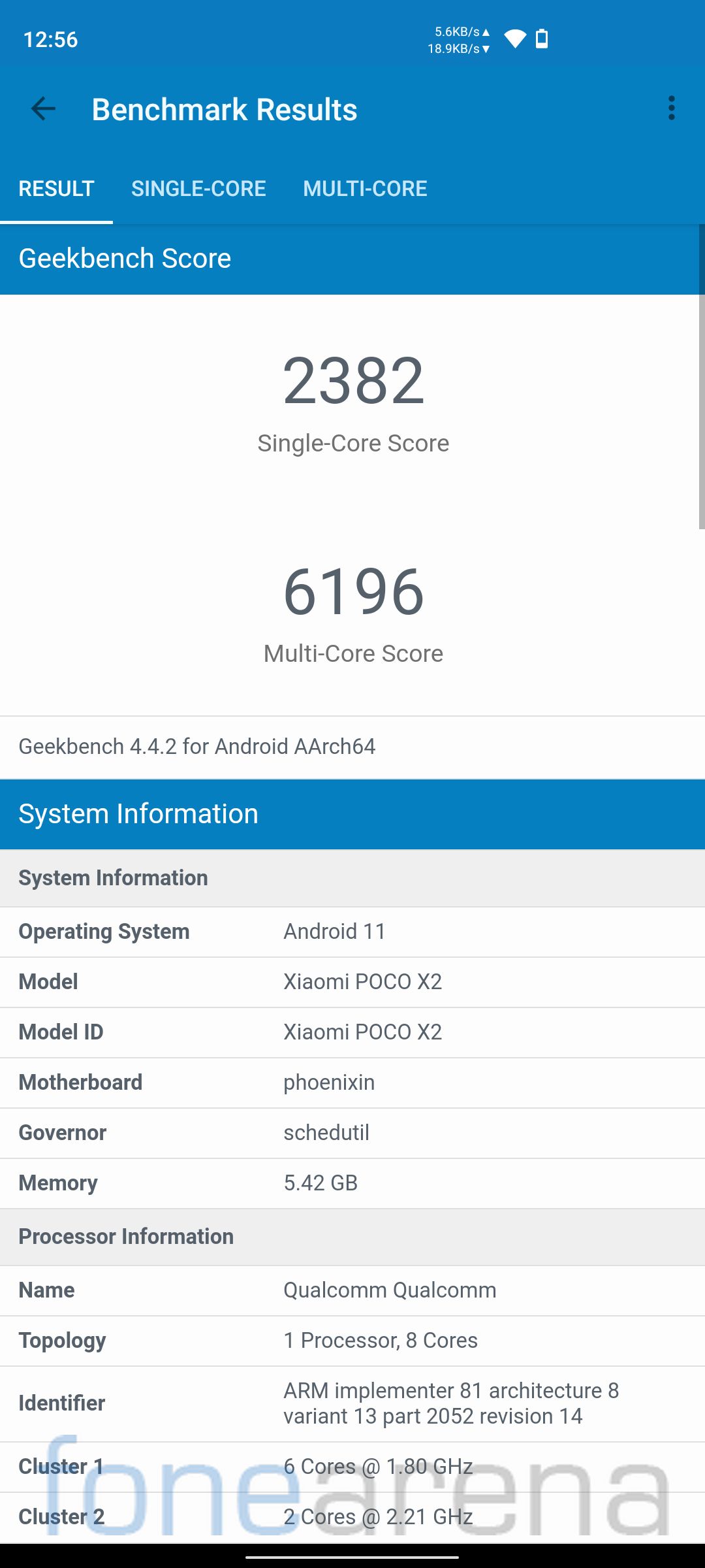 POCO-X2-Android-11-FoneArena-NitrogenOS-Geekbench-4 | Fone Arena