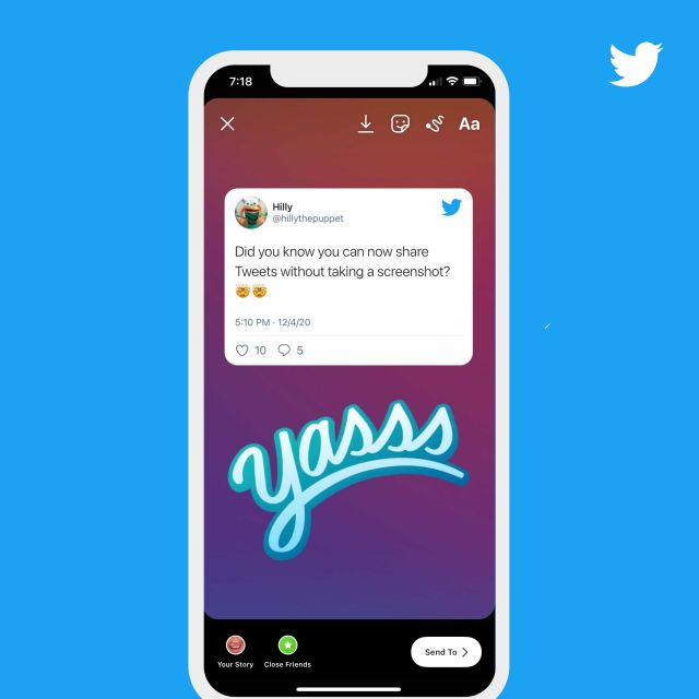 Twitter enables sharing tweets directly to Instagram Stories and Snapchat