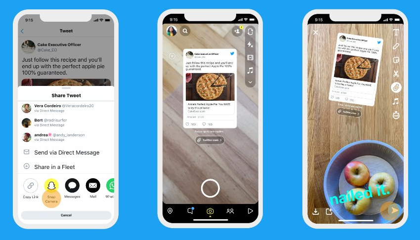 Twitter enables sharing tweets directly to Instagram Stories and Snapchat
