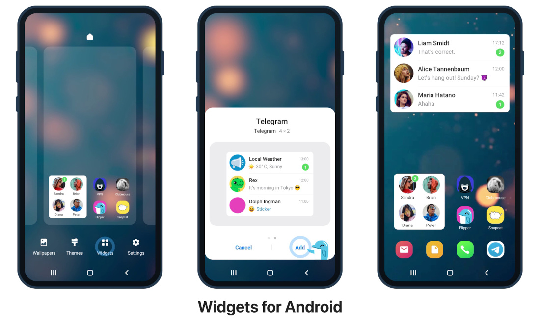 telegram widgets