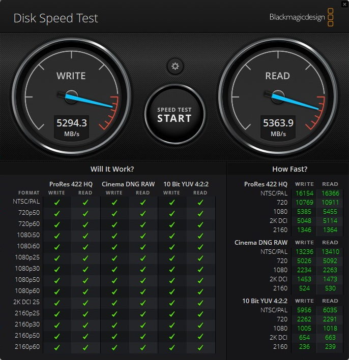 blackmagic disk speed test