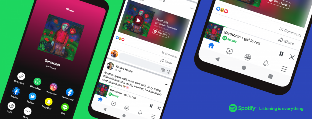 Spotify’s new mini player lets you stream within Facebook app for