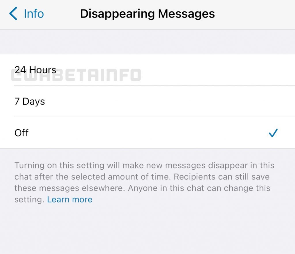 WhatsApp mensagens que desaparecem