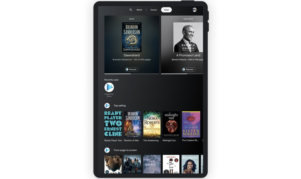 Google Entertainment Space for Android Tablets 