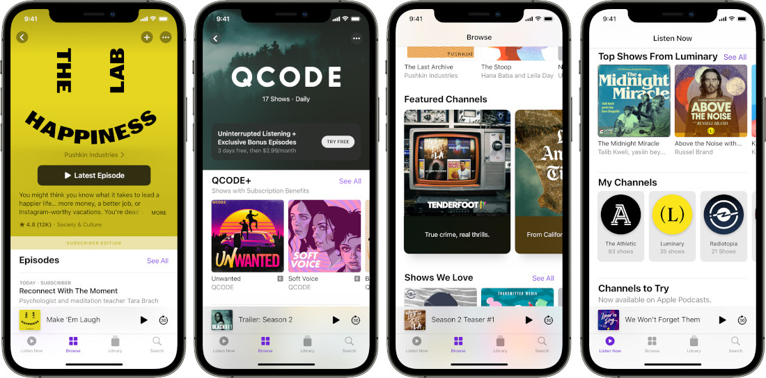 Apple Podcasts Subscriptions and channels now rolling out globally