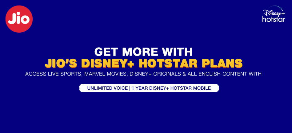 Jio Launches New Prepaid Plans With 1 Year Disney Hotstar Mobile Subscription Bundled Data 