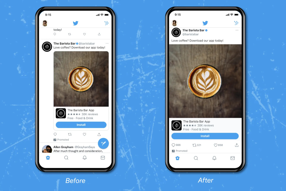 Twitter for iOS testing edge-to-edge videos and pictures for timeline