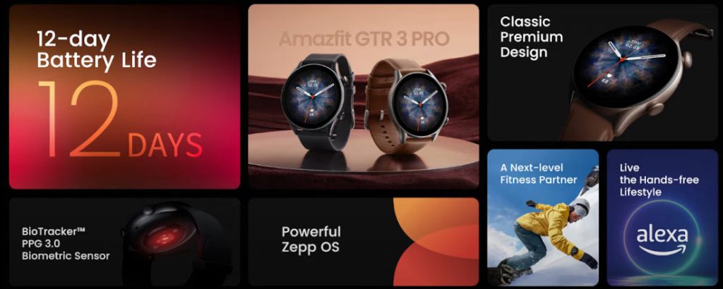 New Amazfit GTR 3 Pro GTR3 Pro GTR-3 Pro Smartwatch 1.45 AMOLED Display  Alexa Built-in GPS with Zepp OS for Android IOS