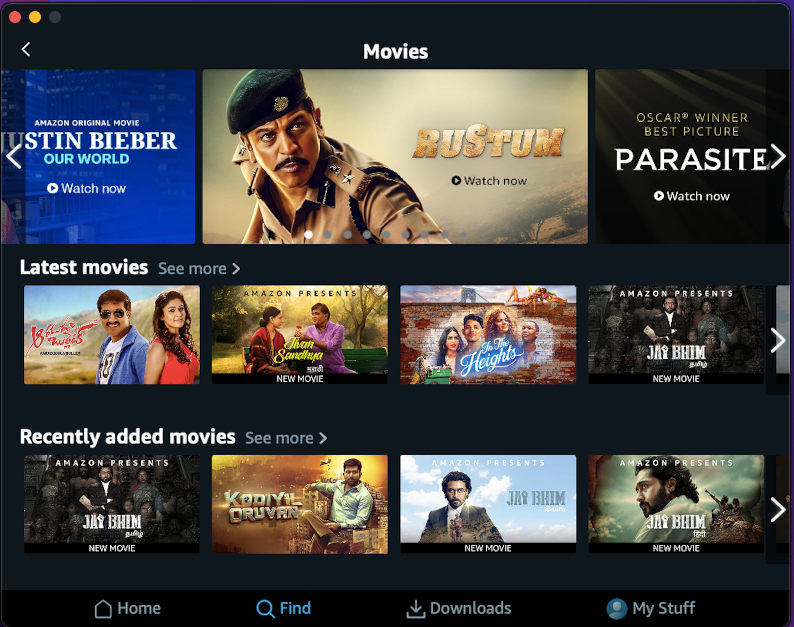 can you download movies from amazon prime on mac