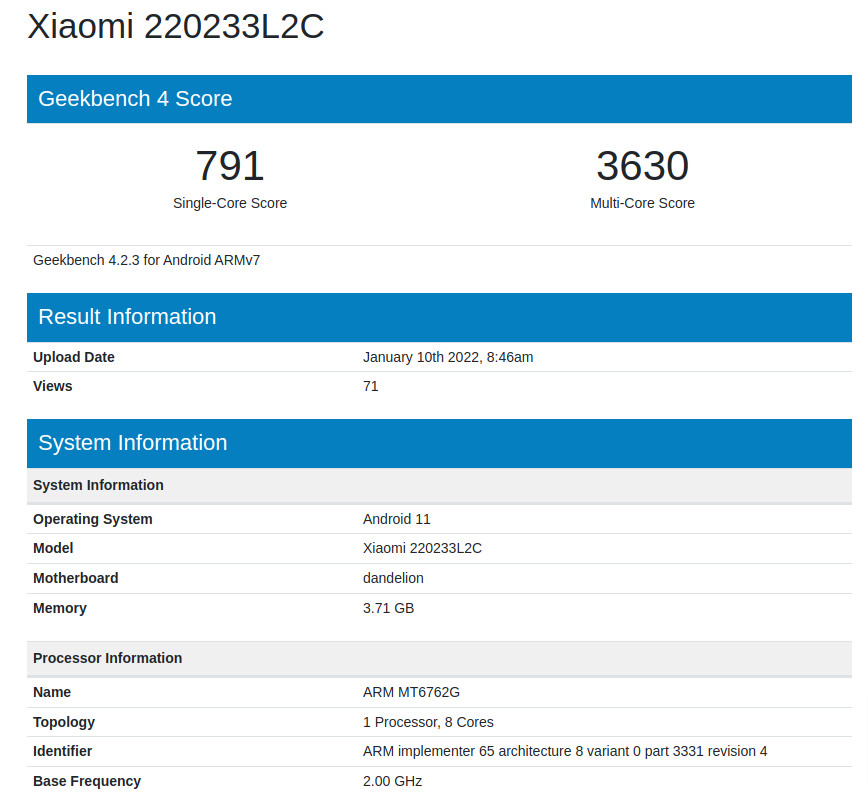 Redmi 10 (2022) surfaces on Geekbench with the same chipset as its  predecessor -  news